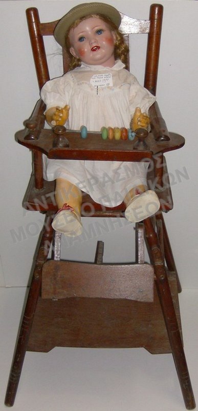 ΠΑΙΔΙΚΟ ΚΑΡΕΚΛΑΚΙ ΑΡΧΩΝ ΤΟΥ 1900 ΜΕ ΚΟΥΚΛΑ CHILD DOLL-OPEN MOUTH, ΜΕΣΑ 19ΟΥ ΑΙΩΝΑ 