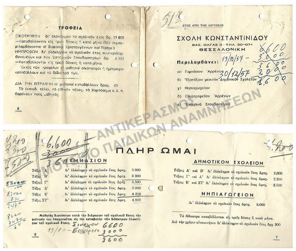 ΔΙΑΦΗΜΙΣΤΙΚΟ ΕΝΤΥΠΟ ΣΧΟΛΗΣ ΚΩΝΣΤΑΝΤΙΝΙΔΟΥ, 1957