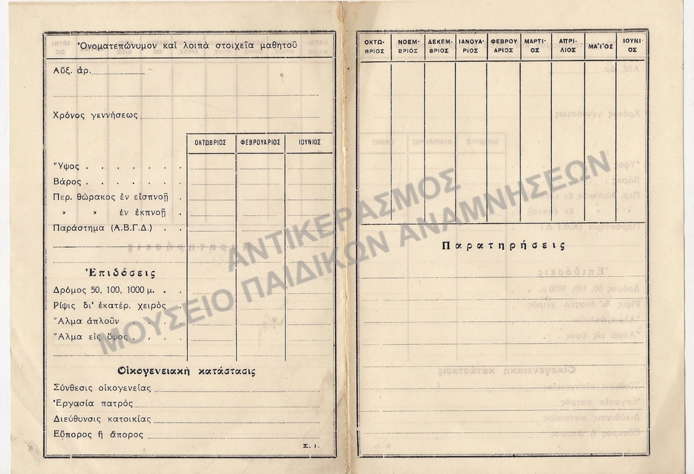 ΕΤΗΣΙΟ ΕΝΤΥΠΟ ΜΑΘΗΤΙΚΩΝ ΑΘΛΗΤΙΚΩΝ ΕΠΙΔΟΣΕΩΝ 1932