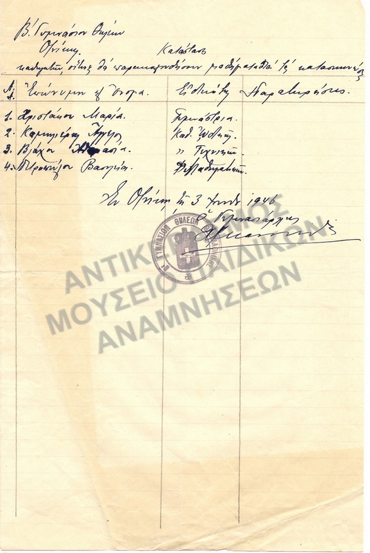 Β΄ ΓΥΜΝΑΣΙΟ ΘΗΛΕΩΝ 1946, ΚΑΤΑΣΤΑΣΙΣ ΚΑΘΗΓΗΤΩΝ ΟΙΤΙΝΕΣ ΘΑ ΠΑΡΑΚΟΛΟΥΘΗΣΟΥΝ ΜΑΘΗΜΑΤΑ ΤΩΝ ΚΑΤΑΣΚΗΝΩΣΕΩΝ