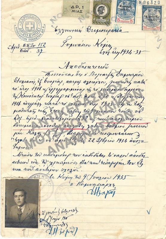 ΑΠΟΔΕΙΚΤΙΚΟΝ ΓΥΜΝΑΣΙΟΥ ΚΥΜΗΣ, 1935